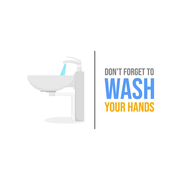 Vector Illustration Sink Faucet Good Template Hand Wash Design — Stock Vector
