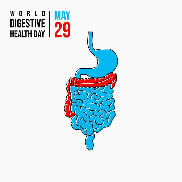 Światowy Dzień Zdrowia Trawiennego Świętować Maja Projekt Układu Trawienia Ilustracja — Wektor stockowy