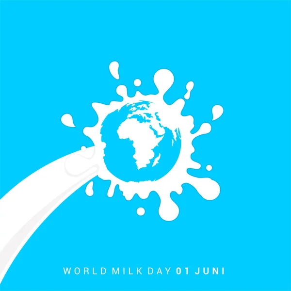 Vectorillustratie Van Melk Aarde Gespat Goed Voor World Milk Day — Stockvector