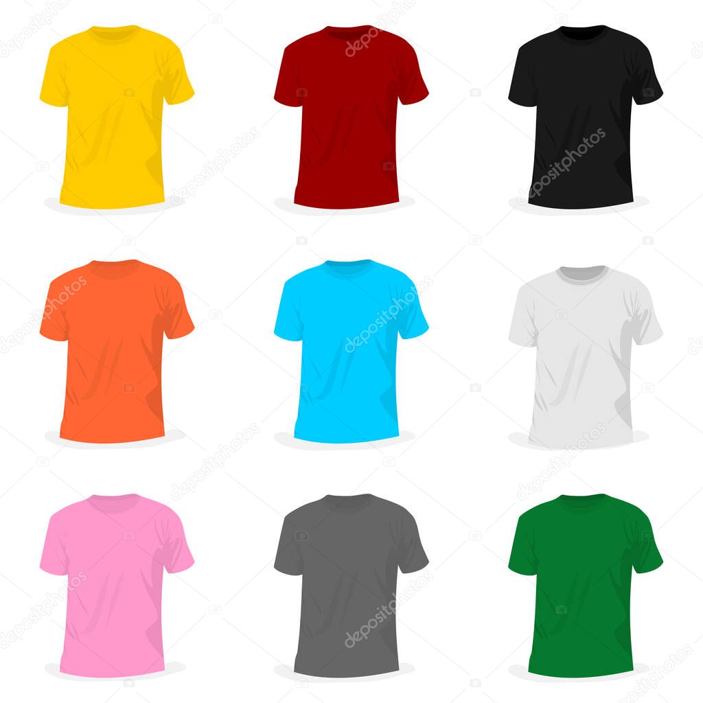 Set Object of T-shirt Mockup design. good for t-shirt template or t-shirt mockup design.