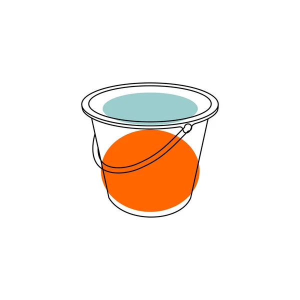 Vektorillustration Des Umrisses Bucket Gute Vorlage Für Reinigungsdesign — Stockvektor