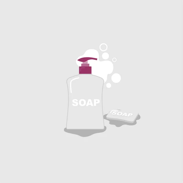 Soap Hand Soap Vector Illustration Good Template Cleaning Cleaning Design — Stock Vector