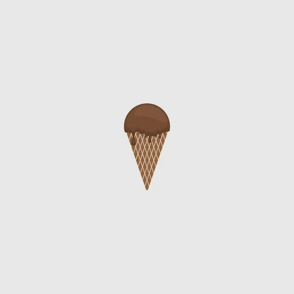 Cono Chocolate Helado Con Chocolate Derretido Vector Ilustración Buena Plantilla — Archivo Imágenes Vectoriales