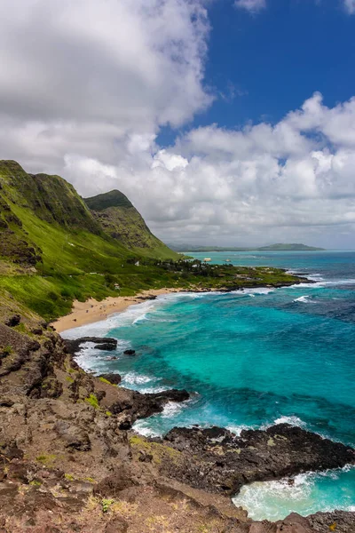 Вид Пляж Макапу Східній Стороні Оаху Гаваї День Сонячний Небо — стокове фото