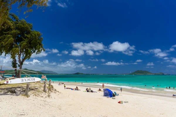 Kalama Plaj Manzarası Oahu Hawaii Kalama Sahili Adanın Doğu Kıyısında — Stok fotoğraf