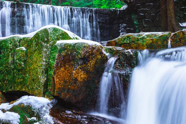 Cascade Sauvage Avec Beau Flou Eau Douce Par Nig — Photo