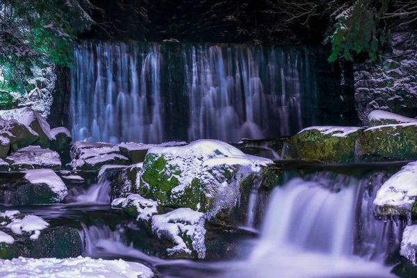 Cascada Salvaje Con Hermosa Desenfoque Agua Blanda — Foto de Stock