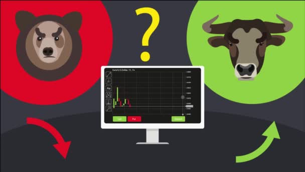 Binary Options Bulls Bears Terminal Animation — Stock Video