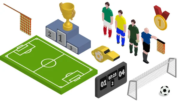 İzometrik futbol Icons Set