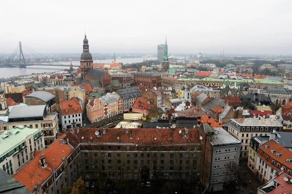 Riga Letonia Noviembre 2019 Vista Ciudad Vieja Desde Sitio Torre — Foto de Stock