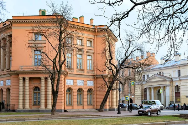 Petersburg Russia December 2019 West Pavilion Mikhailovsky Castle Adjacent Street — Stock Photo, Image