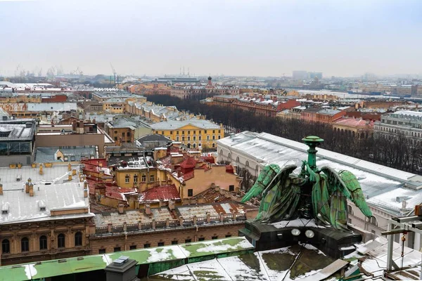 Petersburg Russia February 2020 Angels Isaac Cathedral View City — 스톡 사진