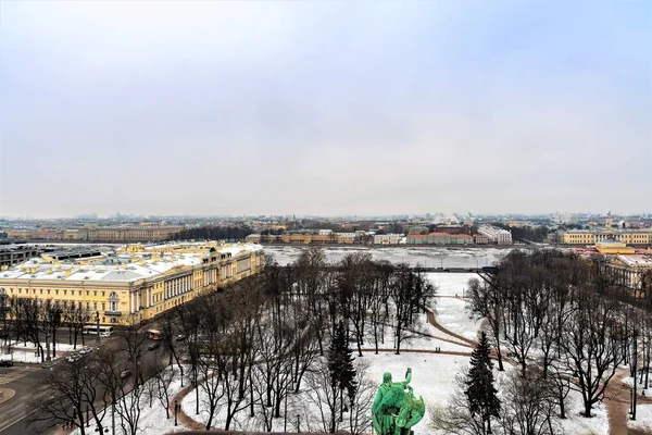 Petersburg Russia February 2020 View Senate Square Bell Tower Isaac — 스톡 사진