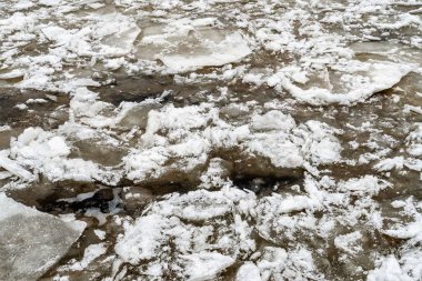 St. Petersburg, Rusya, Şubat 2020. Nehirdeki buz muhteşem bir yapısal arka plan..