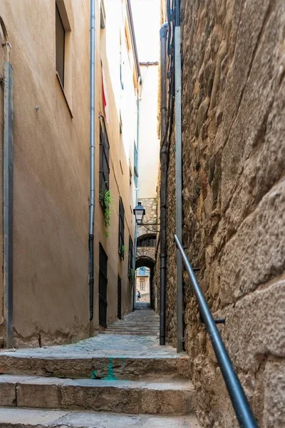 Girona Hiszpania Sierpień 2018 Zbliżenie Katedry Schodów Przed Nią — Zdjęcie stockowe