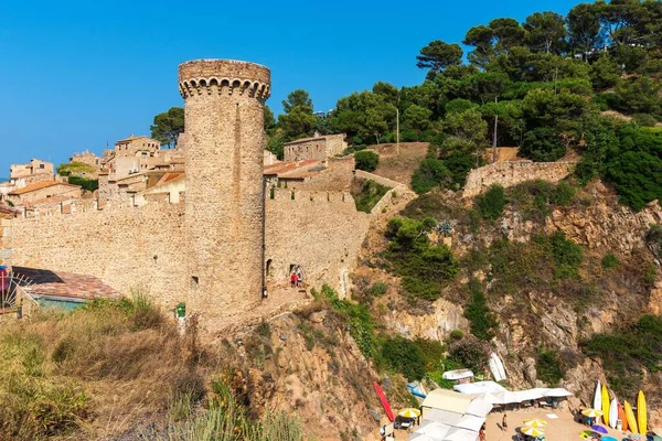 Tossa Mar Hiszpania Sierpień 2018 Wspaniały Widok Starą Fortecę Otaczającą — Zdjęcie stockowe