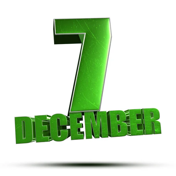 Dezember Grüne Illustration Auf Weißem Hintergrund Mit Schnittpfad — Stockfoto