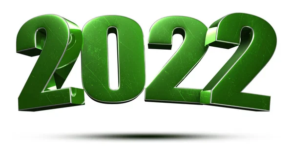 2022 Numeri Verde Sfondo Bianco Con Percorso Ritaglio — Foto Stock