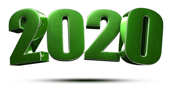 2020 Nummers Groen Witte Achtergrond Met Knippad — Stockfoto