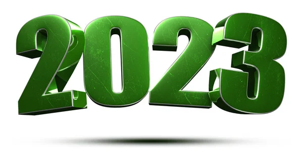 2023 Nummers Groen Witte Achtergrond Met Knippad — Stockfoto