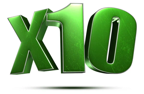 X10 Grön Vit Bakgrund Med Klippbana — Stockfoto