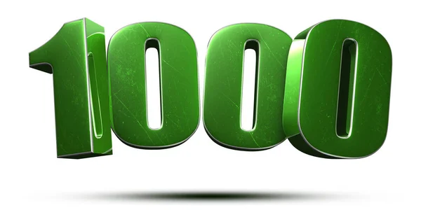 1000 Números Verde Fundo Branco Com Clipping Path — Fotografia de Stock