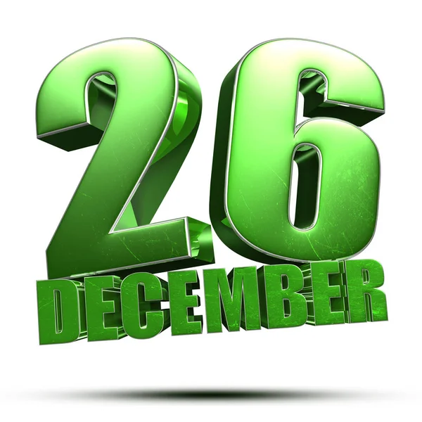 December Green Illustration White Background Clipping Path — Stock Photo, Image