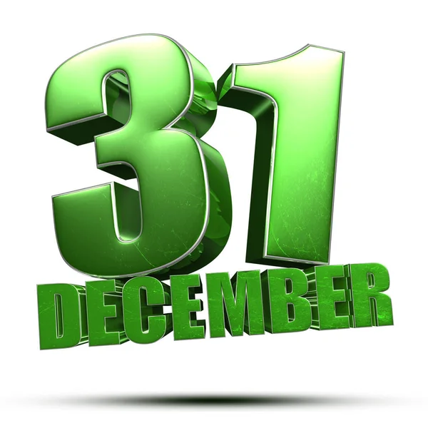 Day Month December Green Illustration Isolated White Background Clipping Path — Stock Photo, Image