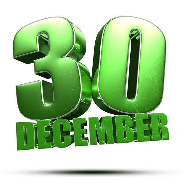 Tag Des Monats Dezember Grüne Illustration Isoliert Auf Weißem Hintergrund — Stockfoto