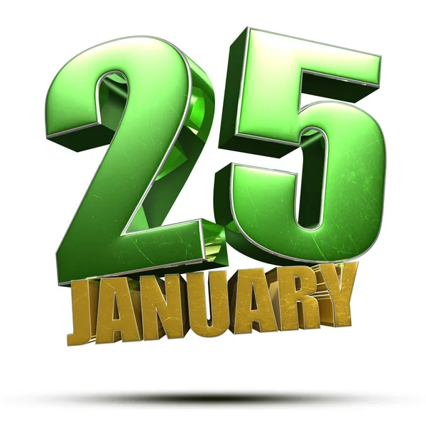 Illustration Januar Auf Weißem Hintergrund Mit Schnittpfad — Stockfoto