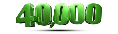 Beyaz arka planda izole edilmiş 3D illüstrasyon 40000. (Kırpma Yolu ile).