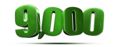 Beyaz arkaplanda 9000 izole edilmiş 3D çizim. (Kırpma Yolu ile).