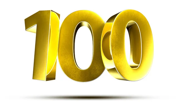 Ilustração Números 100 Ouro Isolado Sobre Fundo Branco Com Clipping — Fotografia de Stock