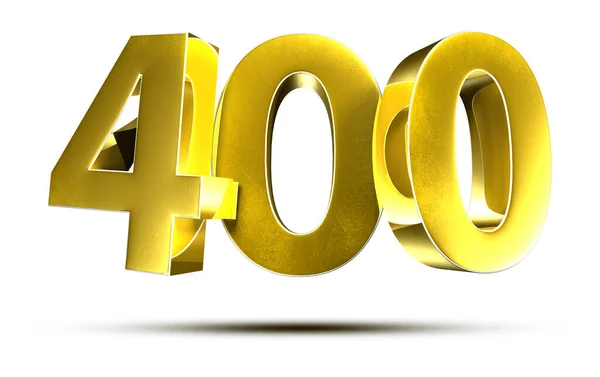 Números Ilustração 400 Ouro Isolado Fundo Branco Com Clipping Path — Fotografia de Stock