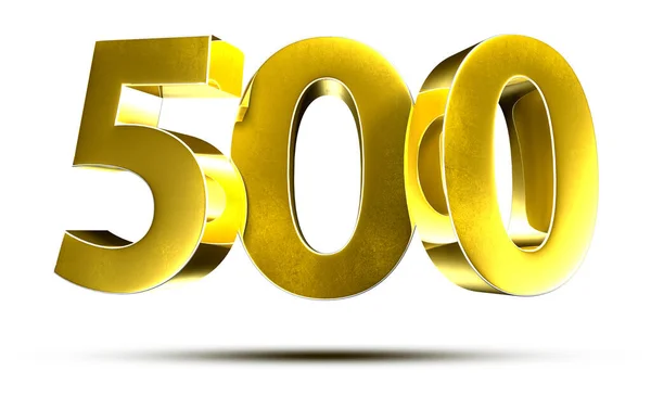 Illustration Numbers 500 Gold Isoliert Auf Weißem Hintergrund Mit Clipping — Stockfoto