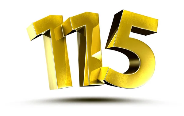 Illustration Numbers 115 Gold Isolated White Background Clipping Path — Stock Photo, Image