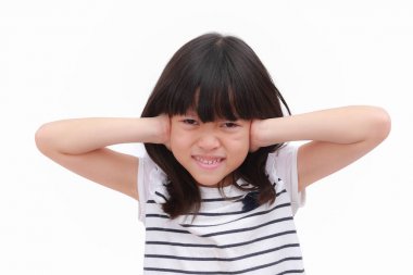 Stresli duygusal duygu ile çocuk. 