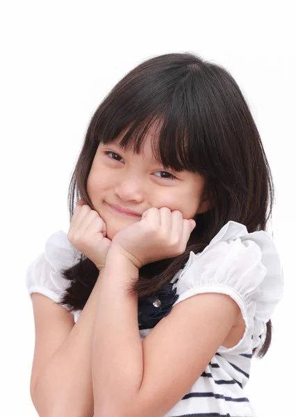 Милая маленькая девочка со счастливым чувством . — стоковое фото