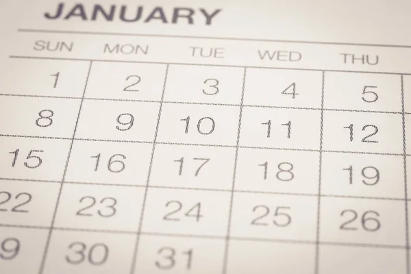 1 月、ビンテージ スタイルのマンスリー カレンダー. — ストック写真