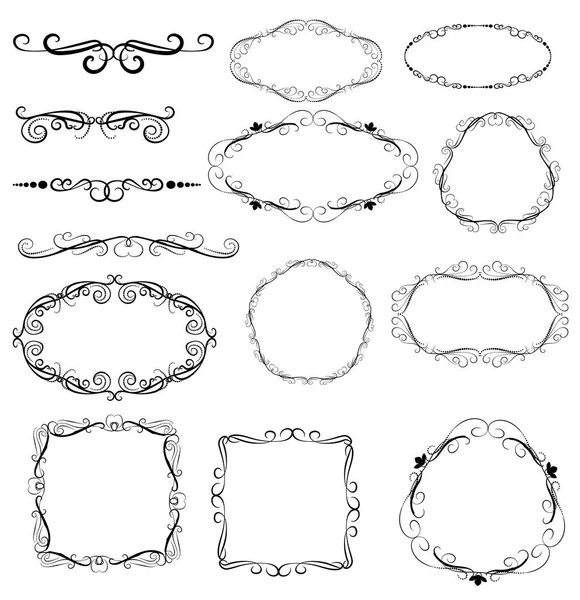 Set of decorative frames, borders, dividers.