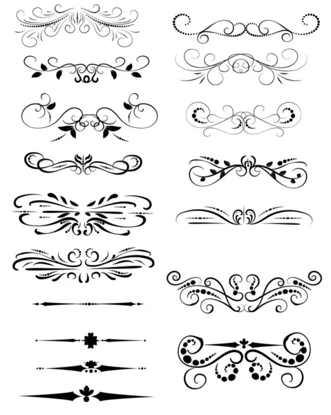 Dekoratif florish bölücüler, sınırlar kümesi