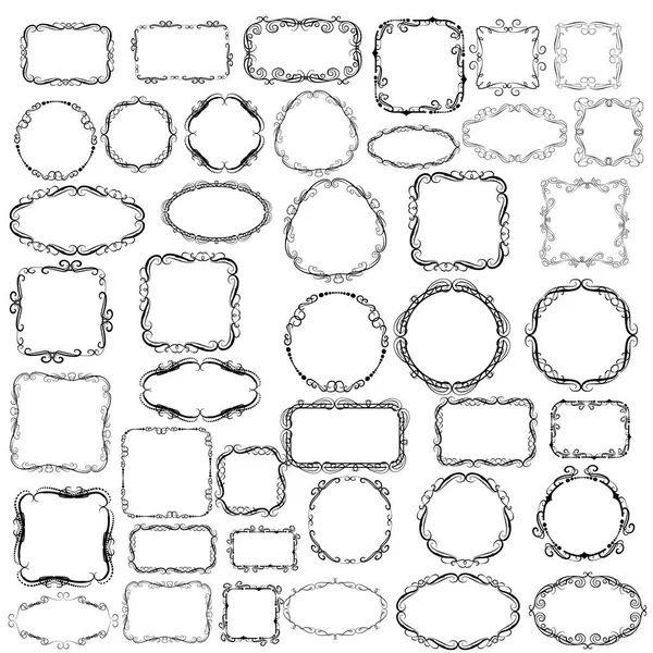 Dekoratif florik çerçeveler seti.