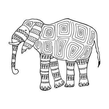 Boyama sayfaları için fil