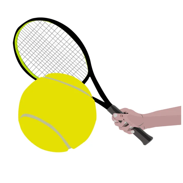 Vector Illustration Exercising Tennis — Stock Vector