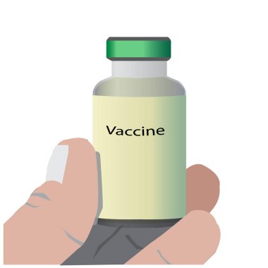 vector of a hand-held vaccine clipart