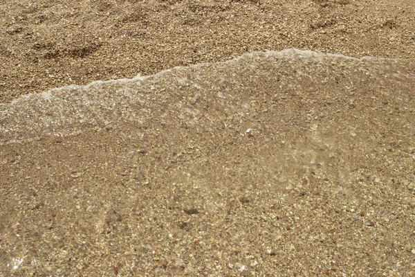 Sfondo Estivo Sabbia Calda Con Mare Oceano Bolle Onda Con — Foto Stock