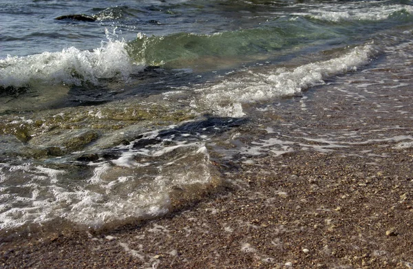 Summer Background Hot Sand Sea Ocean Wave Bubbles Copy Space — ストック写真