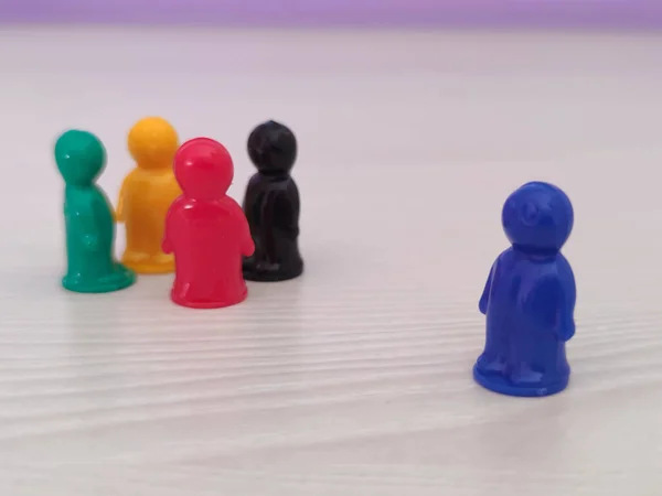 Conception Diversity Inclusion Game Figures Pawns Business Situation Colored Chips 스톡 이미지