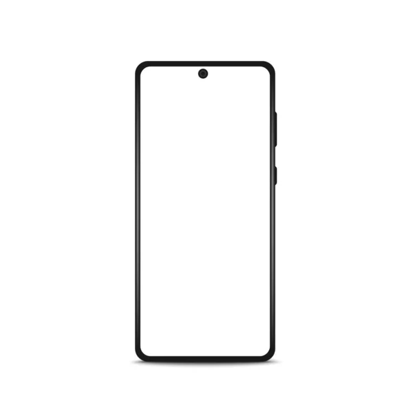 Smartphone frame, černý model s prázdnou obrazovkou. Mockup přední pohled Realistic.Vector ilustrace Royalty Free Stock Vektory