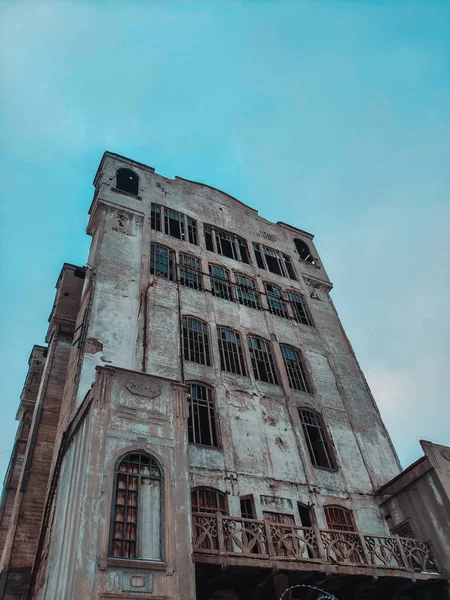Old Abandoned Building Broken Glasses Ancient Elevator — Stock Photo, Image